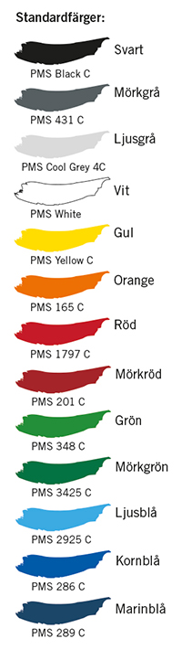 Standard colour heatseal badges